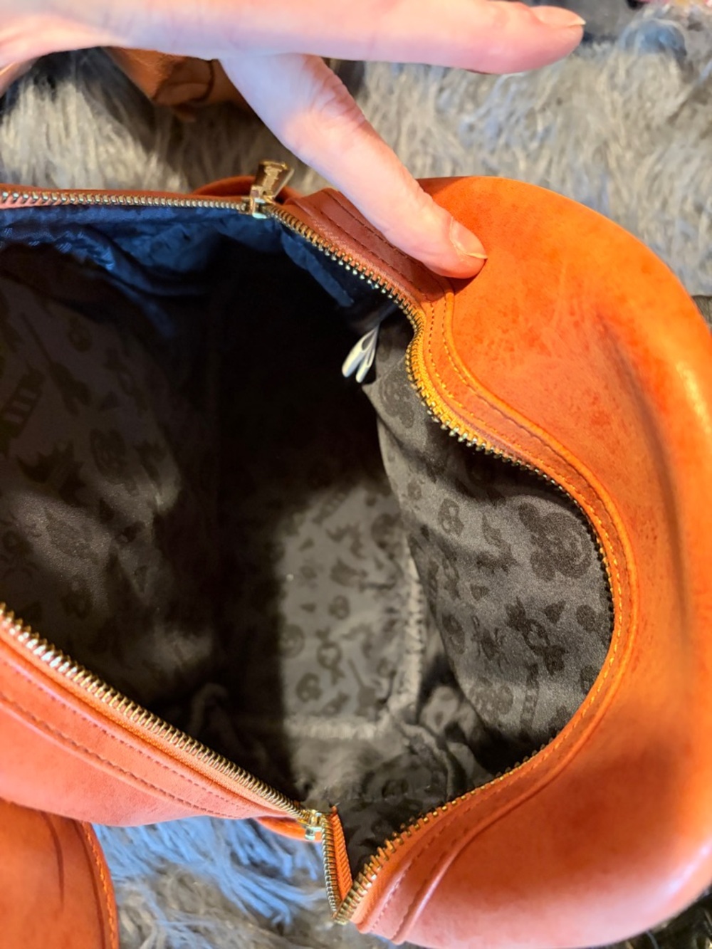 Loungefly Orange Pumpkin Mickey Ear Mini Backpack - Picture 3 of 8